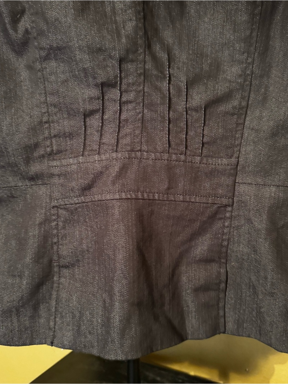 Ann Taylor LOFT Blazer Women 8 Black Denim Look Tailored Fitted 2 Button Jacket - Picture 7 of 9